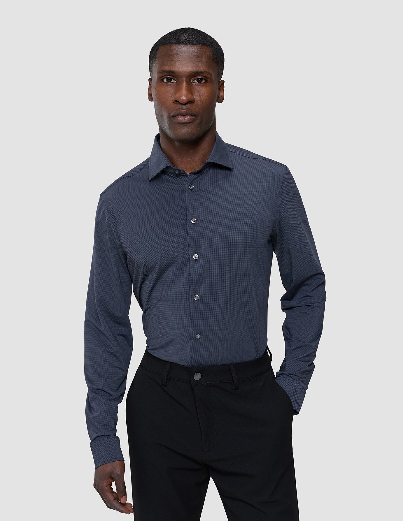 Travel Shirt Dark Navy Slim